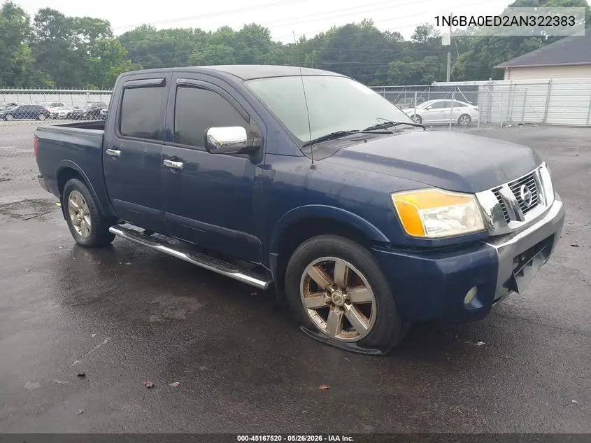 2010 Nissan Titan Se VIN: 1N6BA0ED2AN322383 Lot: 45167520