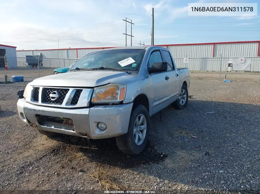 2010 Nissan Titan Se VIN: 1N6BA0ED6AN311578 Lot: 45533895