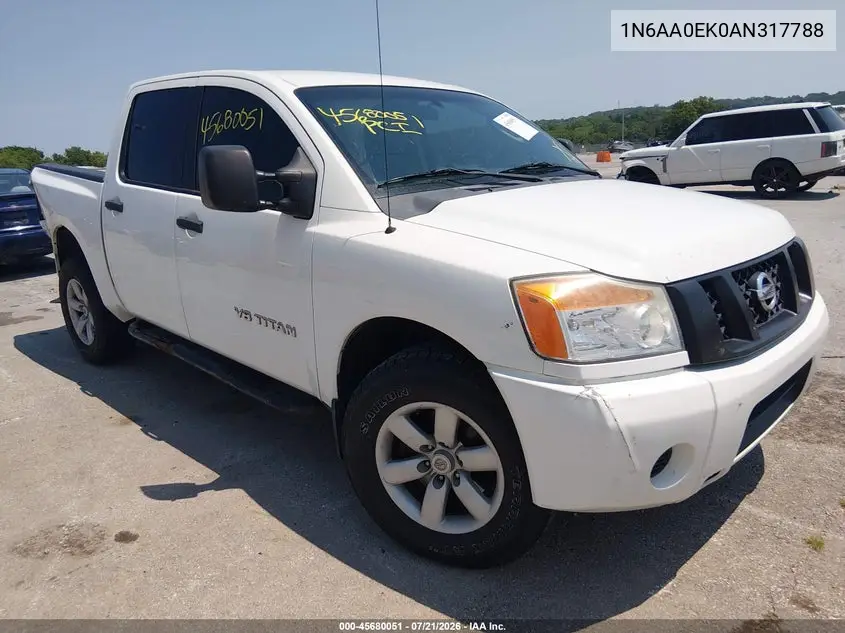 2010 Nissan Titan Xe VIN: 1N6AA0EK0AN317788 Lot: 45680051