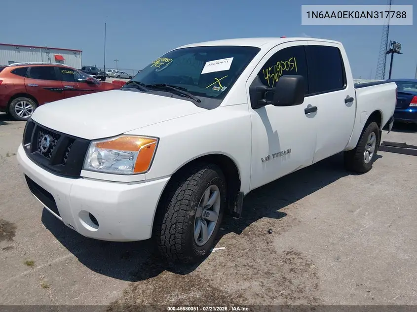 2010 Nissan Titan Xe VIN: 1N6AA0EK0AN317788 Lot: 45680051