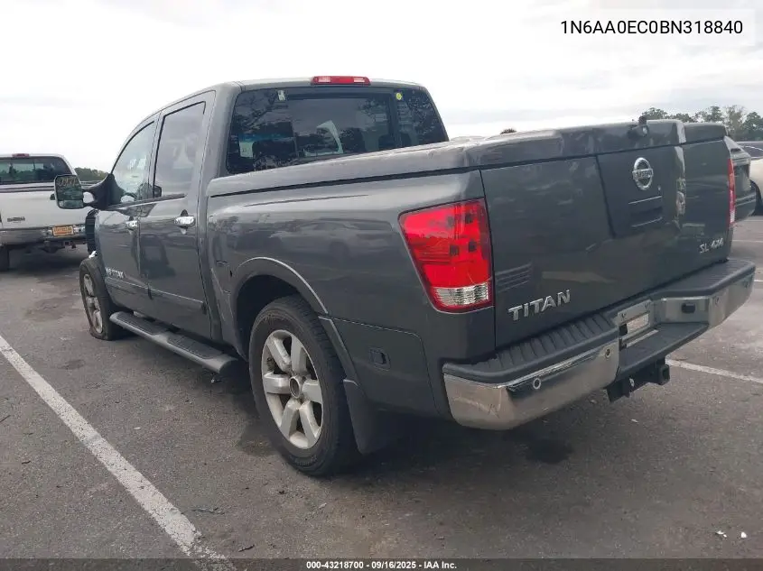 1N6AA0EC0BN318840 2011 Nissan Titan Sl