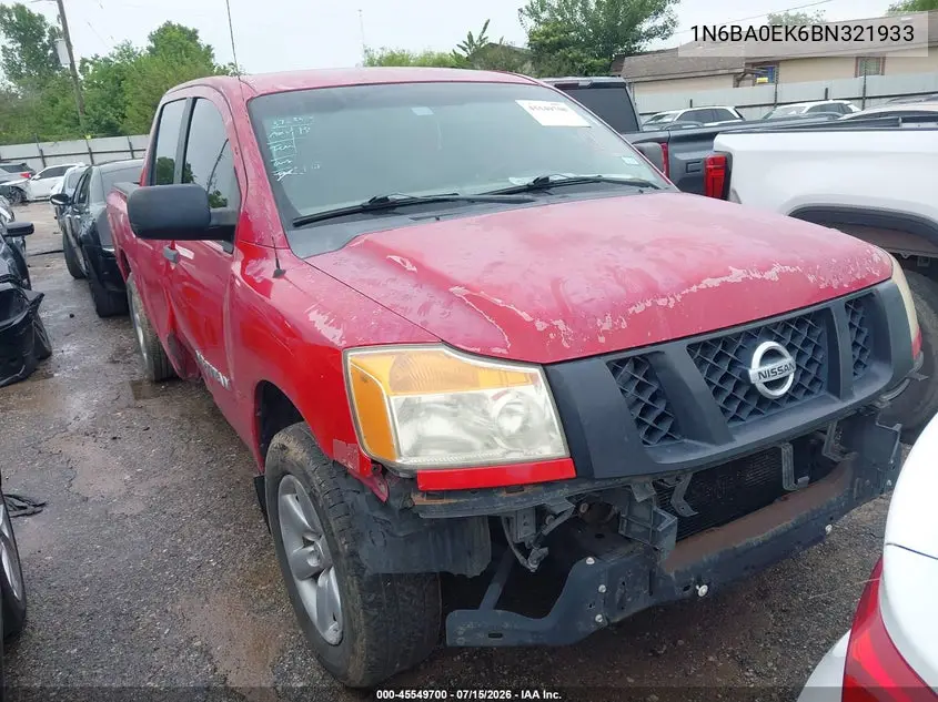 2011 Nissan Titan S VIN: 1N6BA0EK6BN321933 Lot: 45549700