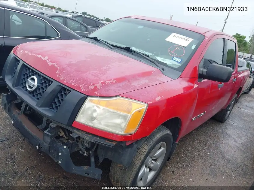2011 Nissan Titan S VIN: 1N6BA0EK6BN321933 Lot: 45549700
