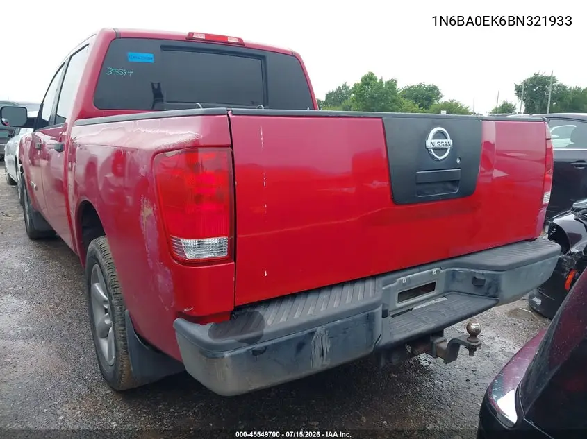 2011 Nissan Titan S VIN: 1N6BA0EK6BN321933 Lot: 45549700