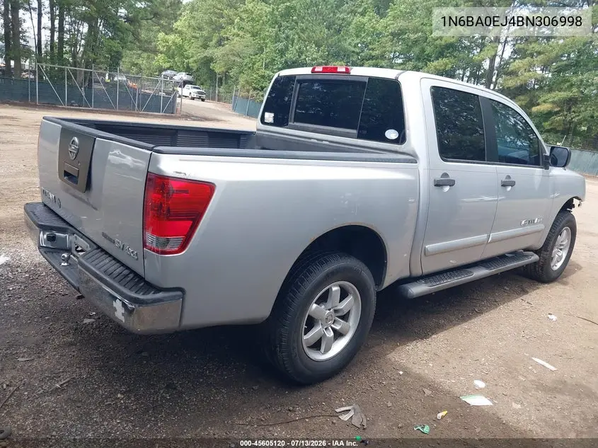 2011 Nissan Titan Sv VIN: 1N6BA0EJ4BN306998 Lot: 45605120
