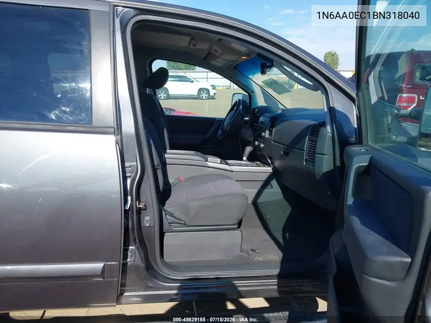2011 Nissan Titan Sv VIN: 1N6AA0EC1BN318040 Lot: 45629155