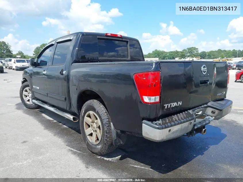 2011 Nissan Titan Sv VIN: 1N6BA0ED1BN313417 Lot: 45679987