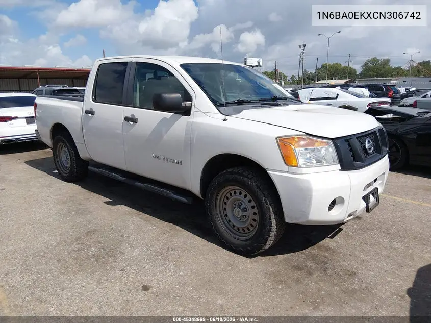 2012 Nissan Titan S VIN: 1N6BA0EKXCN306742 Lot: 45348669