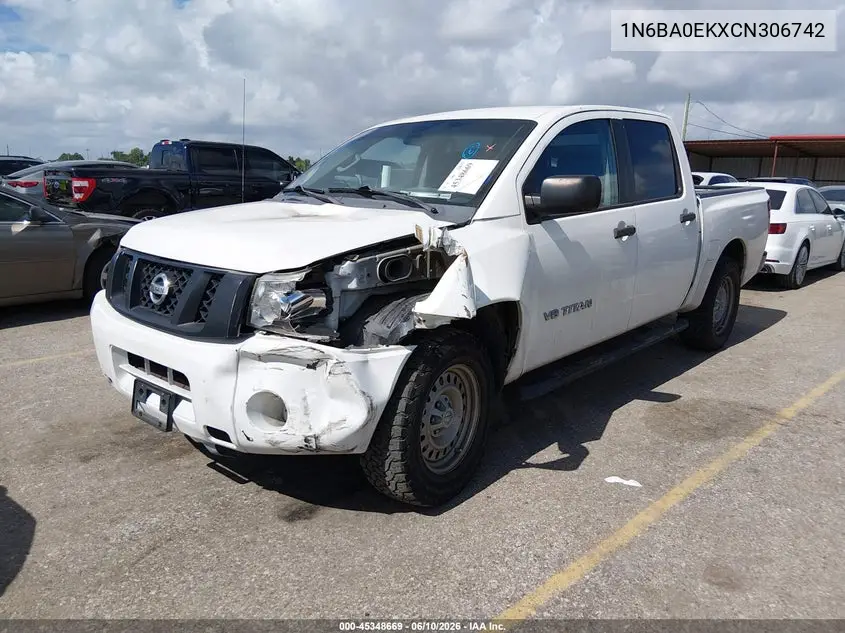 2012 Nissan Titan S VIN: 1N6BA0EKXCN306742 Lot: 45348669