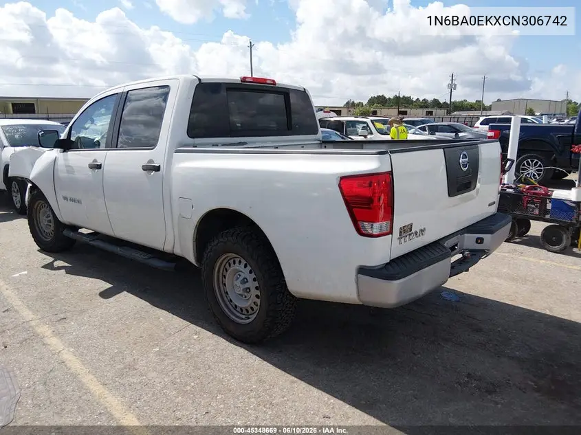 2012 Nissan Titan S VIN: 1N6BA0EKXCN306742 Lot: 45348669
