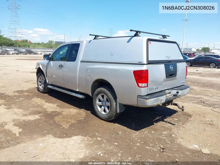 2012 Nissan Titan S VIN: 1N6BA0CJ2CN308026 Lot: 45440373