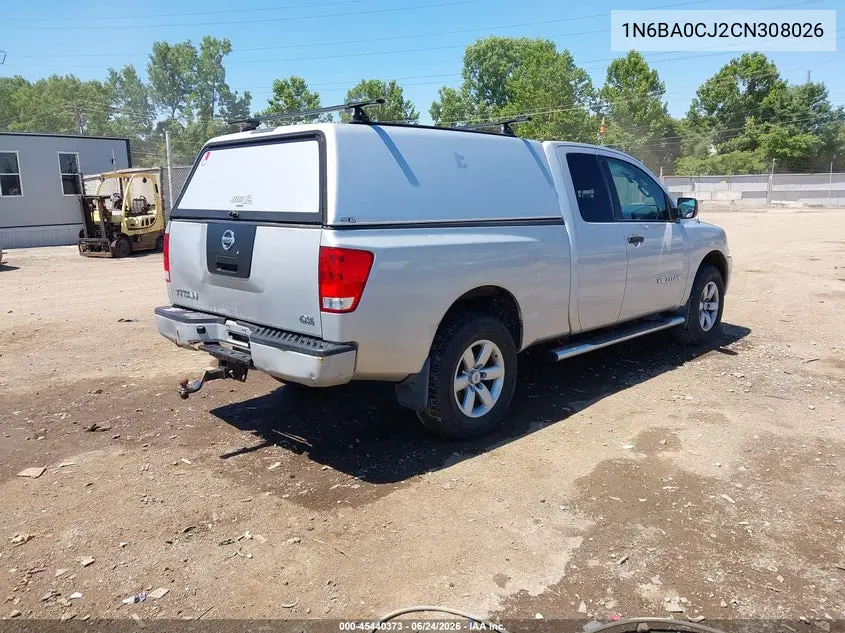 2012 Nissan Titan S VIN: 1N6BA0CJ2CN308026 Lot: 45440373
