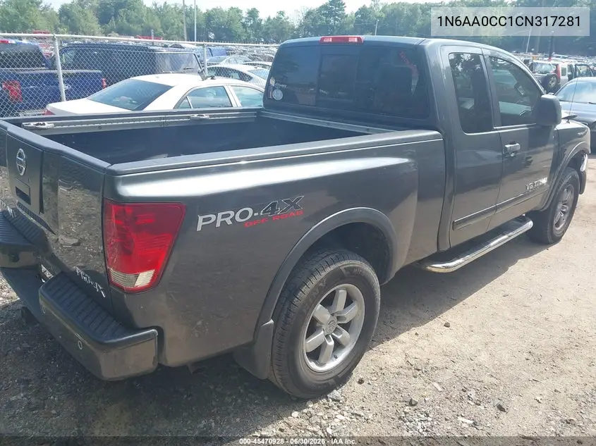 2012 Nissan Titan Pro-4X VIN: 1N6AA0CC1CN317281 Lot: 45470928