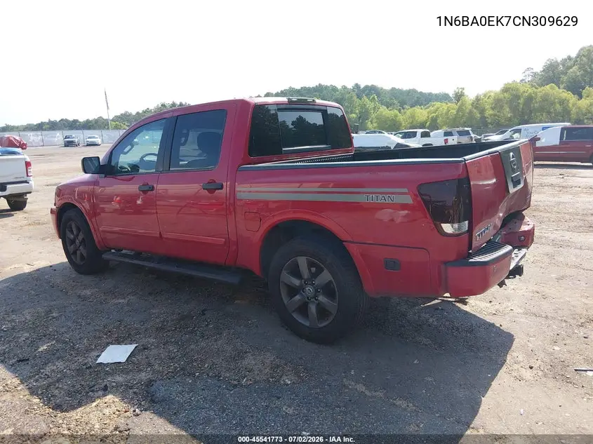 2012 Nissan Titan Sv VIN: 1N6BA0EK7CN309629 Lot: 45541773