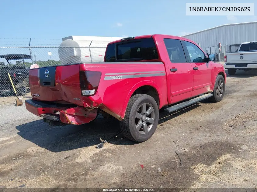 2012 Nissan Titan Sv VIN: 1N6BA0EK7CN309629 Lot: 45541773