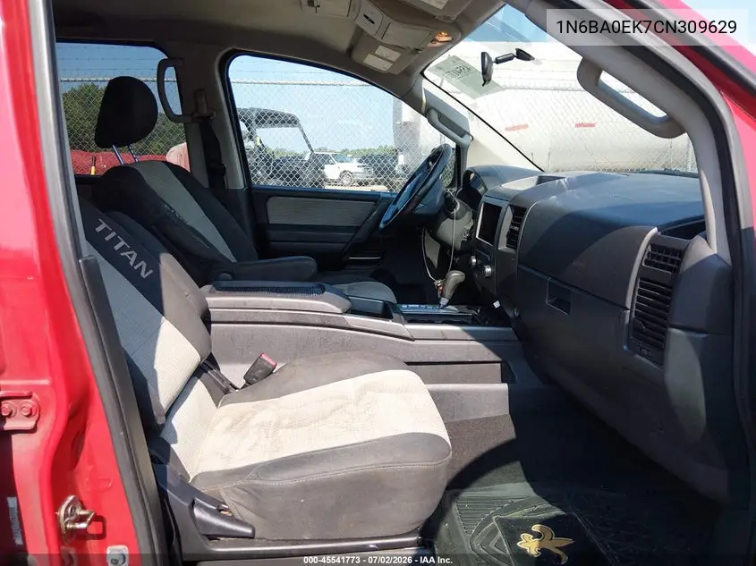 2012 Nissan Titan Sv VIN: 1N6BA0EK7CN309629 Lot: 45541773