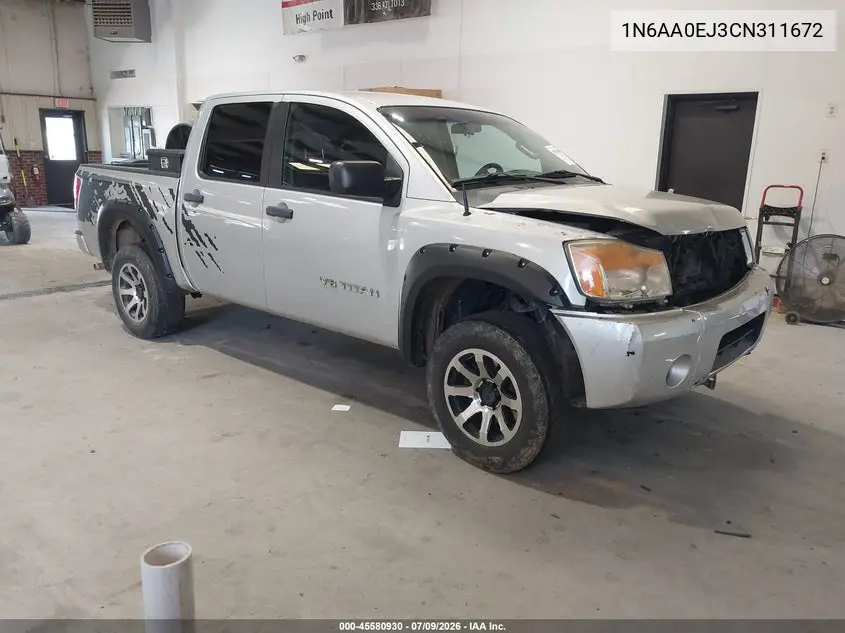 2012 Nissan Titan Pro-4X/S/Sl/Sv VIN: 1N6AA0EJ3CN311672 Lot: 45580930