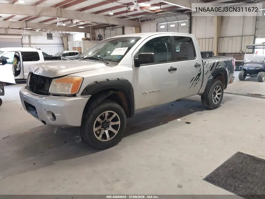 2012 Nissan Titan Pro-4X/S/Sl/Sv VIN: 1N6AA0EJ3CN311672 Lot: 45580930