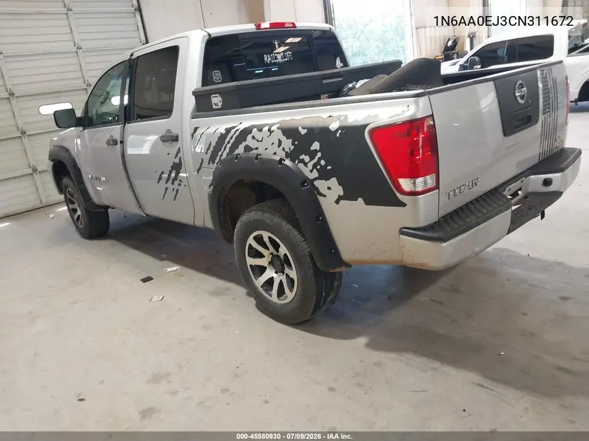 2012 Nissan Titan Pro-4X/S/Sl/Sv VIN: 1N6AA0EJ3CN311672 Lot: 45580930