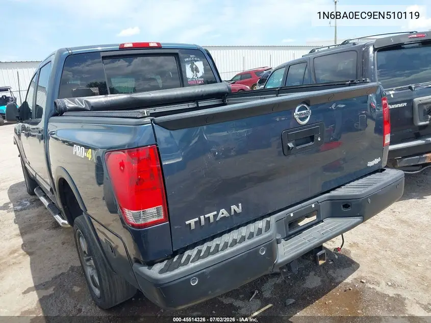 2014 Nissan Titan Pro-4X VIN: 1N6BA0EC9EN510119 Lot: 45514326