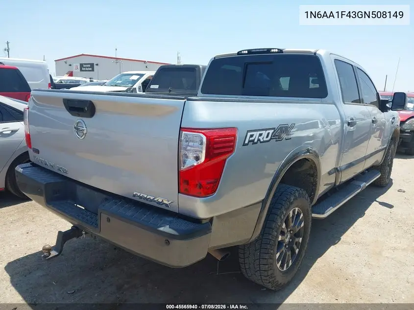 2016 Nissan Titan Xd Pro-4X Gas VIN: 1N6AA1F43GN508149 Lot: 45565940
