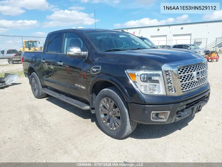 2017 Nissan Titan Sv/Sl/Pro-4X/Plat Res VIN: 1N6AA1E53HN529112 Lot: 12650940