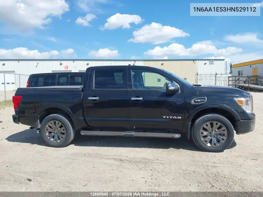2017 Nissan Titan Sv/Sl/Pro-4X/Plat Res VIN: 1N6AA1E53HN529112 Lot: 12650940