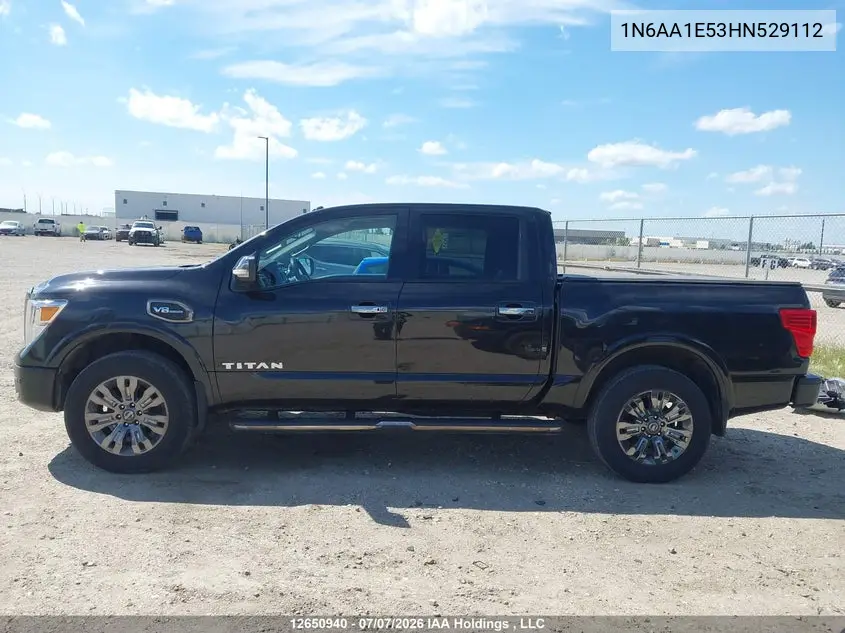 2017 Nissan Titan Sv/Sl/Pro-4X/Plat Res VIN: 1N6AA1E53HN529112 Lot: 12650940