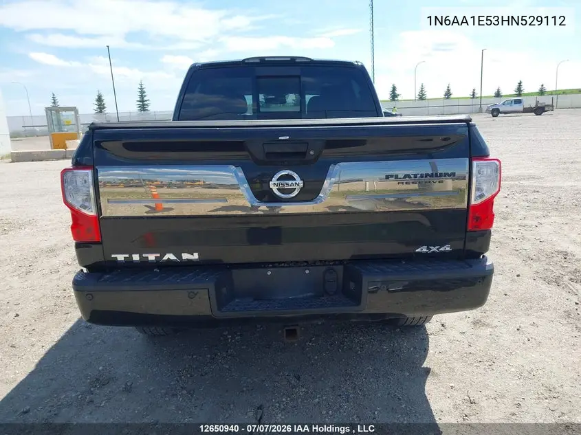 2017 Nissan Titan Sv/Sl/Pro-4X/Plat Res VIN: 1N6AA1E53HN529112 Lot: 12650940