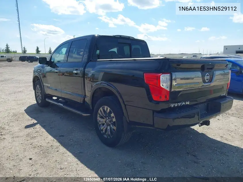 2017 Nissan Titan Sv/Sl/Pro-4X/Plat Res VIN: 1N6AA1E53HN529112 Lot: 12650940