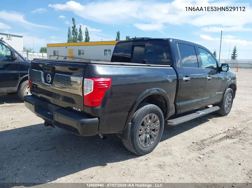 2017 Nissan Titan Sv/Sl/Pro-4X/Plat Res VIN: 1N6AA1E53HN529112 Lot: 12650940