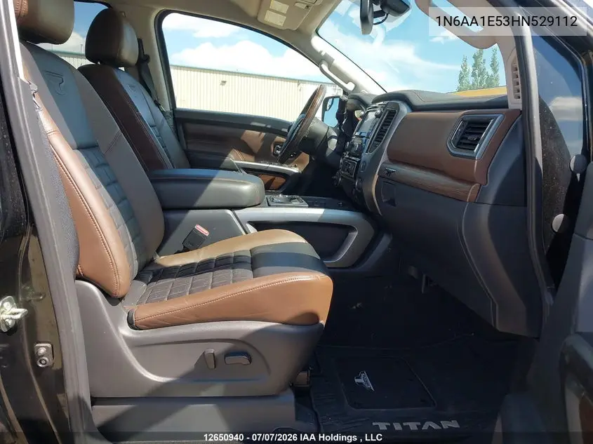 2017 Nissan Titan Sv/Sl/Pro-4X/Plat Res VIN: 1N6AA1E53HN529112 Lot: 12650940