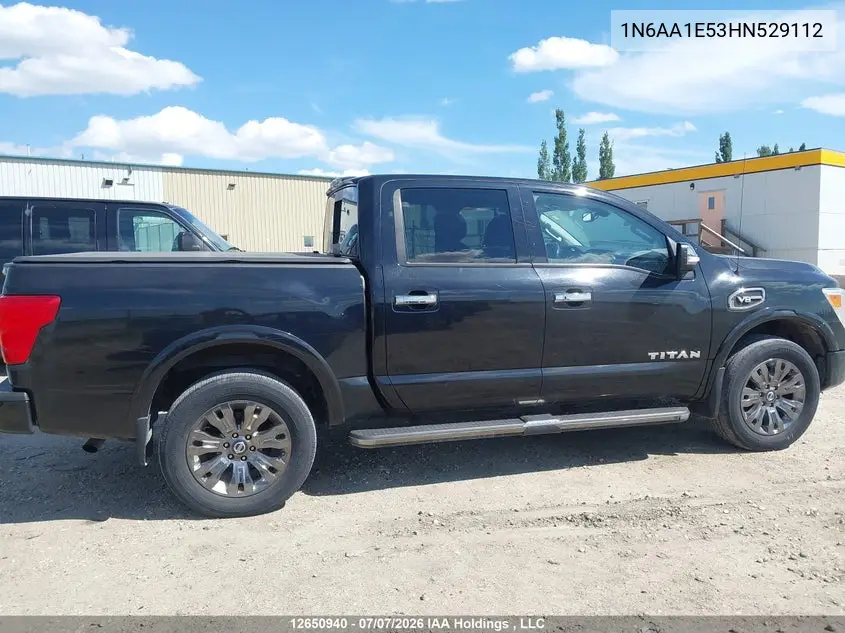2017 Nissan Titan Sv/Sl/Pro-4X/Plat Res VIN: 1N6AA1E53HN529112 Lot: 12650940
