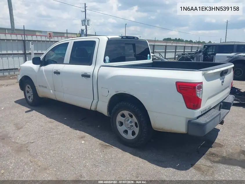 2017 Nissan Titan S VIN: 1N6AA1EK3HN539158 Lot: 45555102