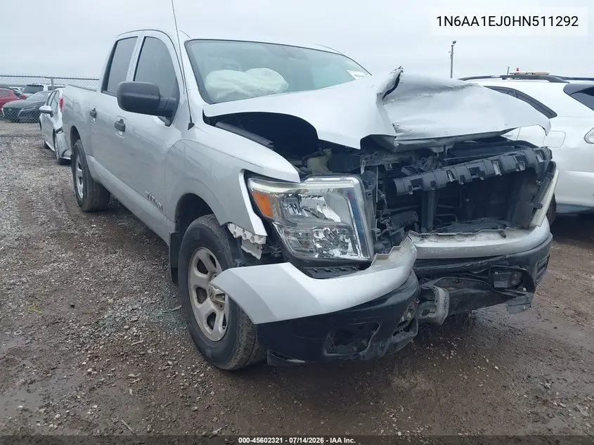 2017 Nissan Titan S VIN: 1N6AA1EJ0HN511292 Lot: 45602321