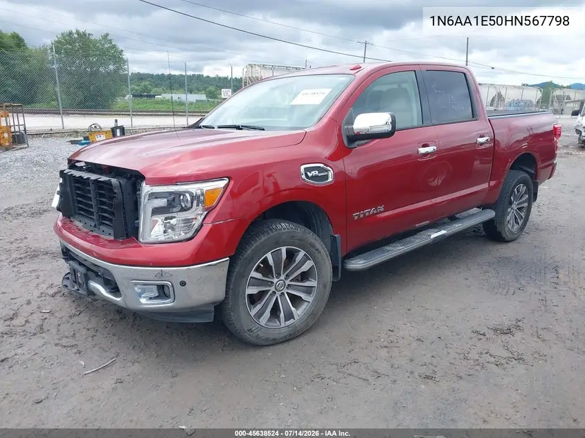 2017 Nissan Titan Sl VIN: 1N6AA1E50HN567798 Lot: 45638524