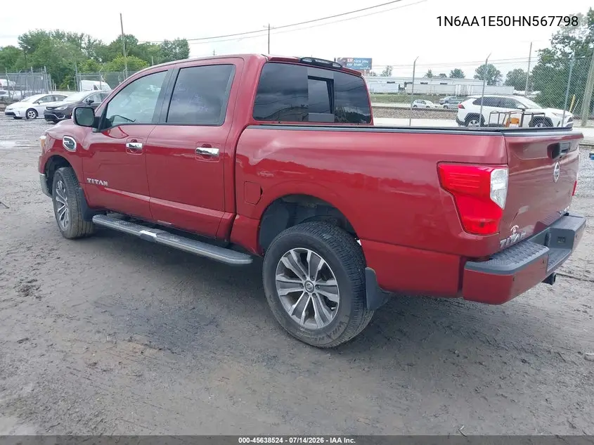 2017 Nissan Titan Sl VIN: 1N6AA1E50HN567798 Lot: 45638524