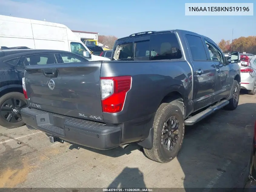1N6AA1E58KN519196 2019 Nissan Titan Sl