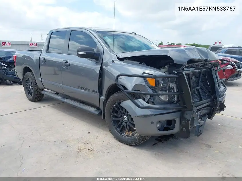 2019 Nissan Titan Sv VIN: 1N6AA1E57KN533767 Lot: 45236978