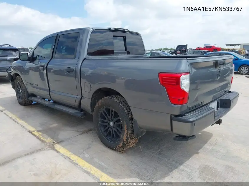 2019 Nissan Titan Sv VIN: 1N6AA1E57KN533767 Lot: 45236978