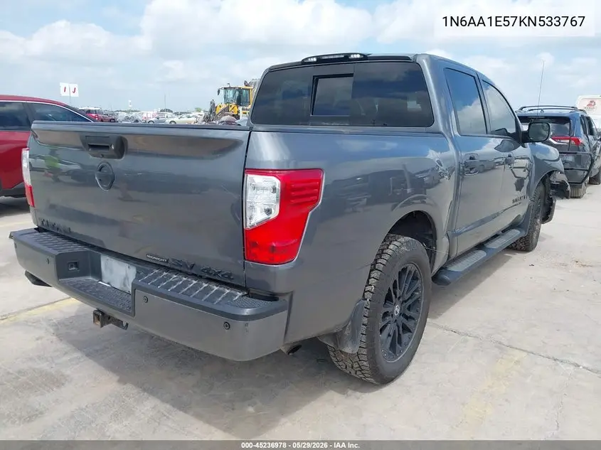 2019 Nissan Titan Sv VIN: 1N6AA1E57KN533767 Lot: 45236978