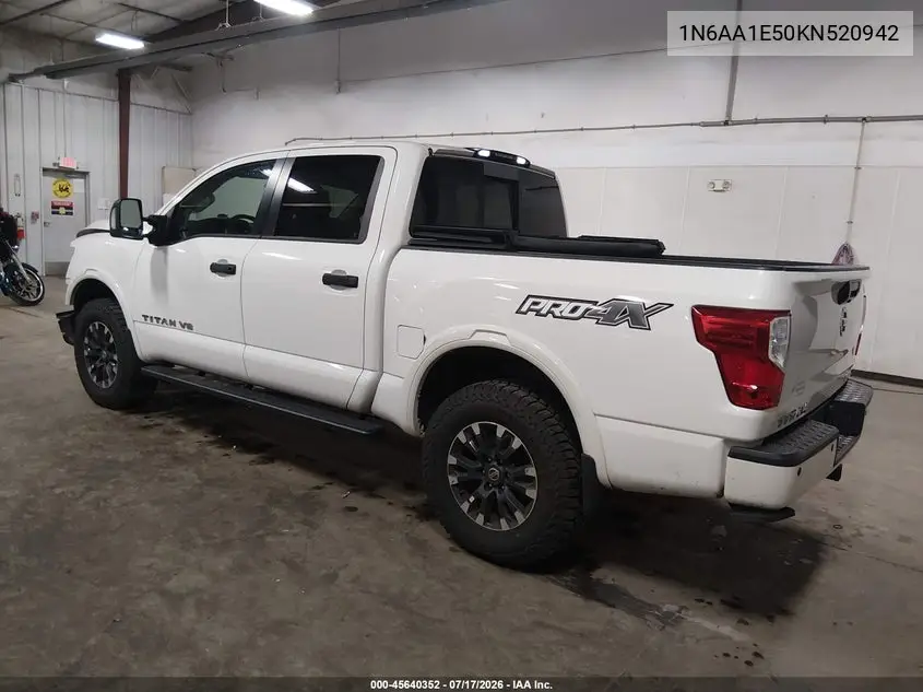 2019 Nissan Titan Pro-4X VIN: 1N6AA1E50KN520942 Lot: 45640352