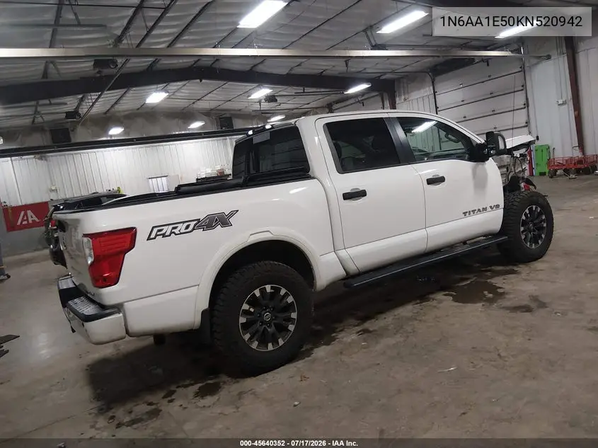 2019 Nissan Titan Pro-4X VIN: 1N6AA1E50KN520942 Lot: 45640352