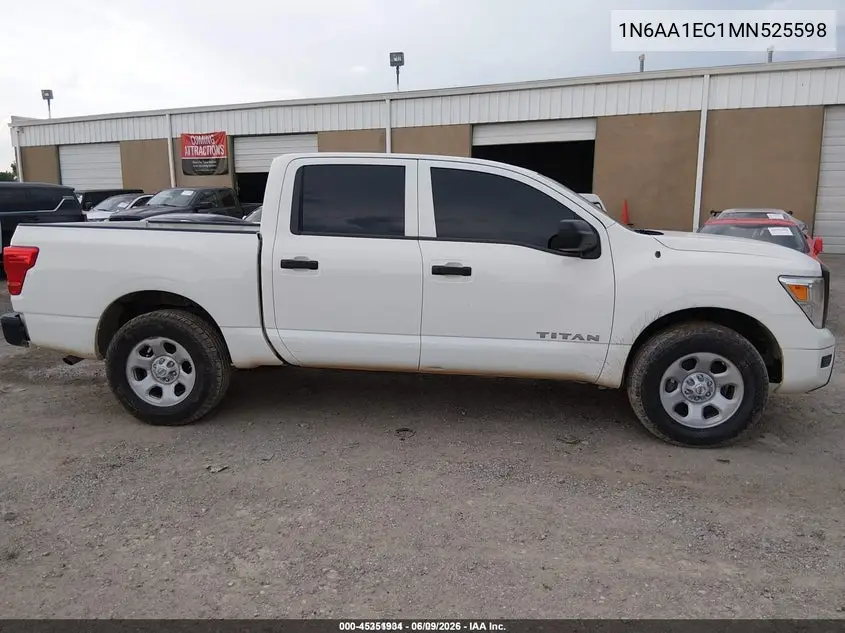 2021 Nissan Titan S 4X4 VIN: 1N6AA1EC1MN525598 Lot: 45351934