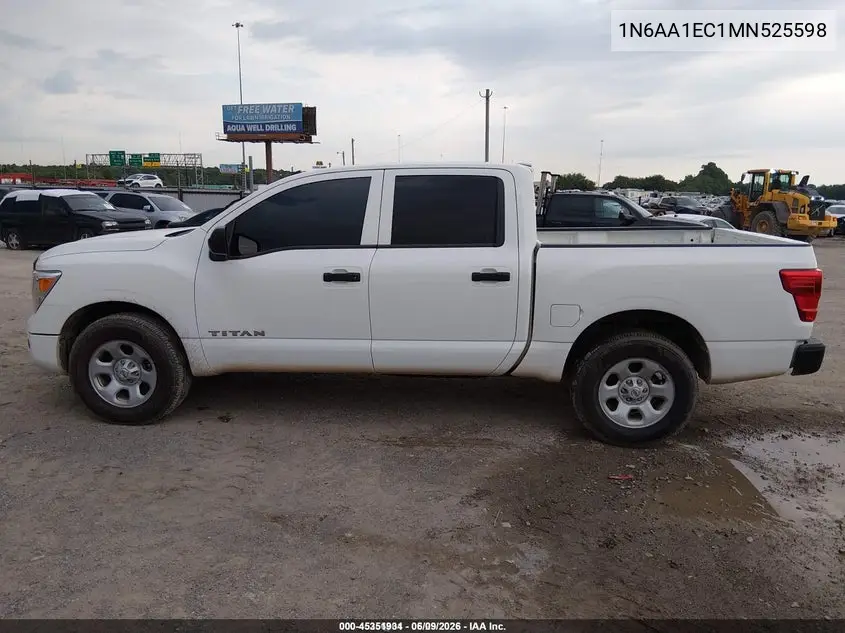 2021 Nissan Titan S 4X4 VIN: 1N6AA1EC1MN525598 Lot: 45351934
