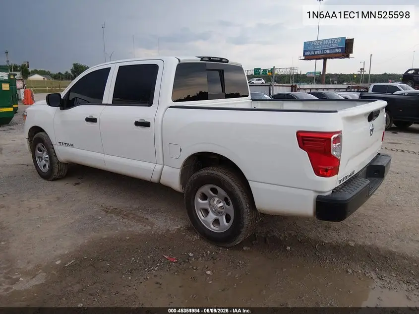 2021 Nissan Titan S 4X4 VIN: 1N6AA1EC1MN525598 Lot: 45351934
