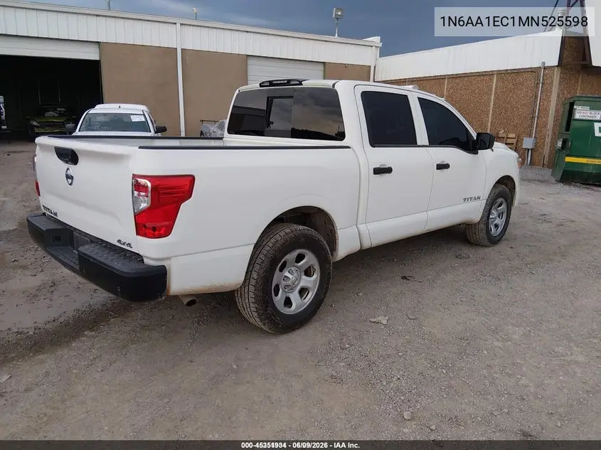 2021 Nissan Titan S 4X4 VIN: 1N6AA1EC1MN525598 Lot: 45351934
