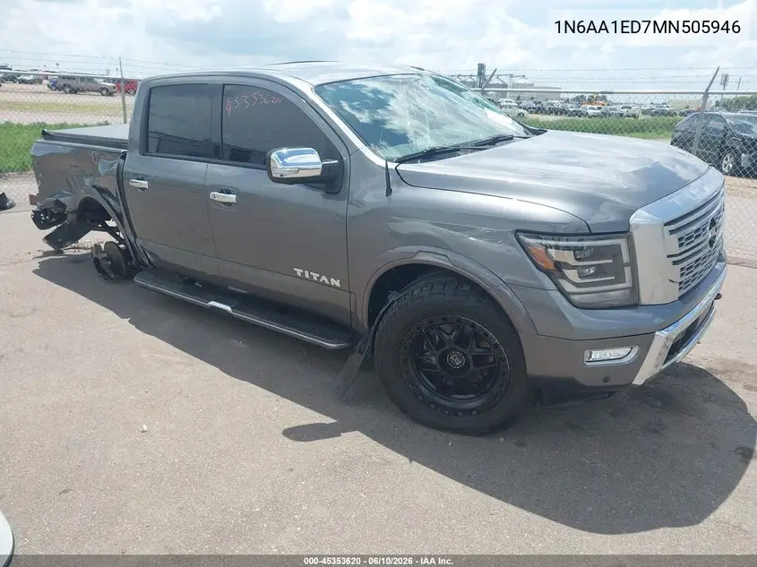 2021 Nissan Titan Platinum Reserve 4X4 VIN: 1N6AA1ED7MN505946 Lot: 45353620