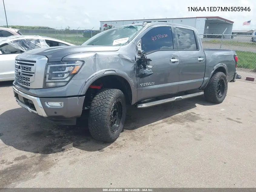 2021 Nissan Titan Platinum Reserve 4X4 VIN: 1N6AA1ED7MN505946 Lot: 45353620