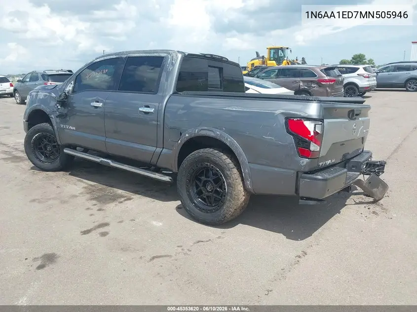 2021 Nissan Titan Platinum Reserve 4X4 VIN: 1N6AA1ED7MN505946 Lot: 45353620